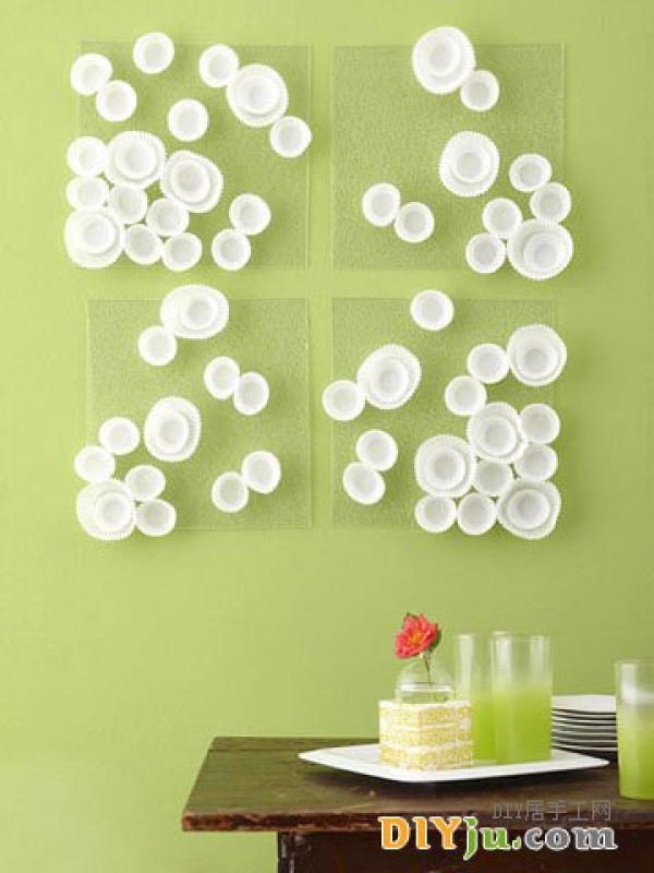 Disposable paper cups turn waste into treasure, handmade wall decoration