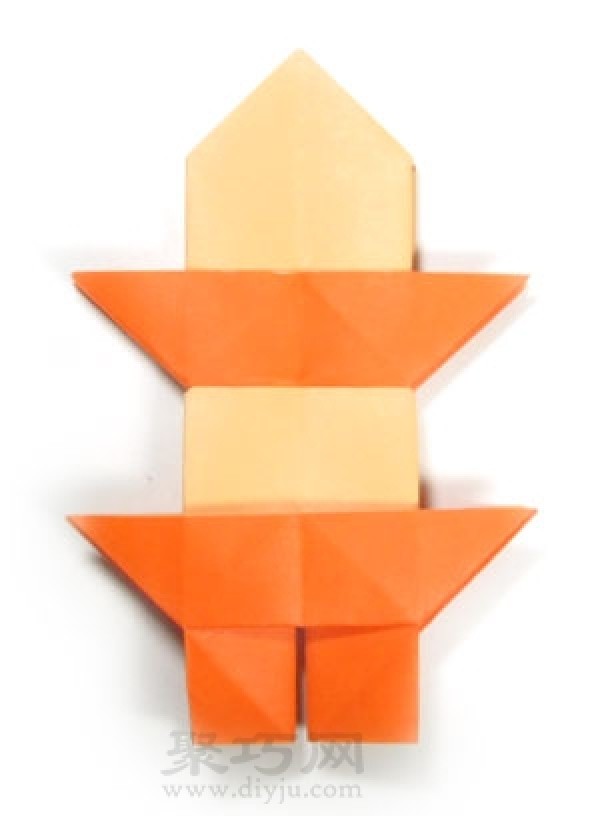 Manual origami seven-story pagoda tutorial illustration