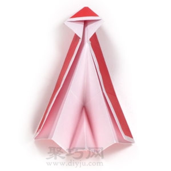 Santa Claus origami three-dimensional tutorial teaches you to fold a standing Santa Claus