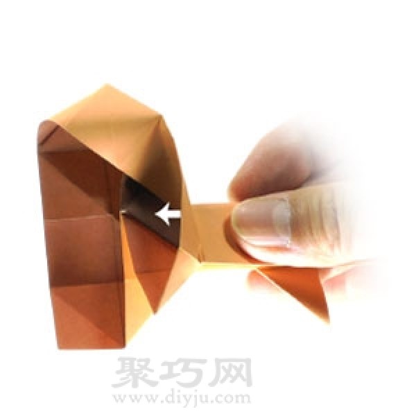 Learn to make origami three-dimensional standing puppy step by step