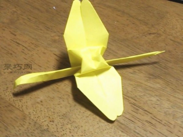 How to fold a 3D dragonfly using paper Insect origami tutorial illustration