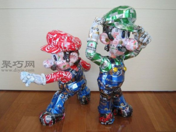 Collection of Can Waste Utilization Portfolio: Handmade Cartoon Characters from Cans