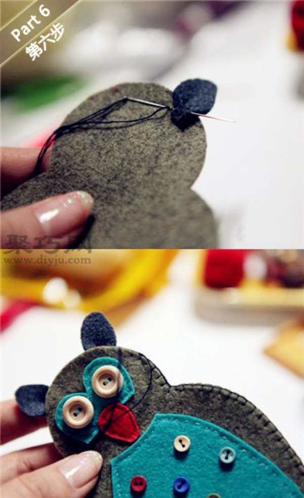 DIY owl key bag tutorial for handmade super cute fabric pendants