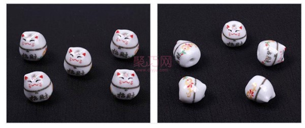 Chinese Knot DIY Ceramic Accessories: Alphabet Cartoon Lucky Cat Beads