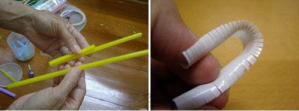 Super beautiful DIY daisy tutorial with straws Illustration of how to weave daisies with straws