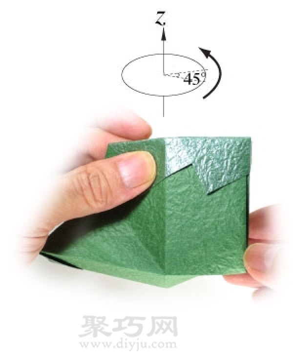 Illustration of origami desktop storage box, you can use it as a pencil storage box