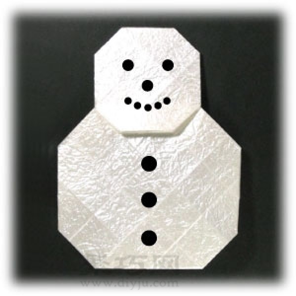 Simple illustration of handmade origami snowman