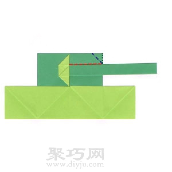 Illustrated origami tank tutorial for children