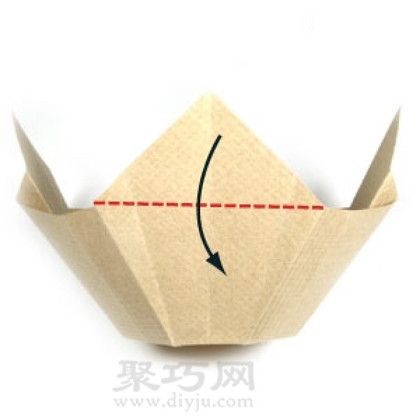 Round origami bowl tutorial illustration