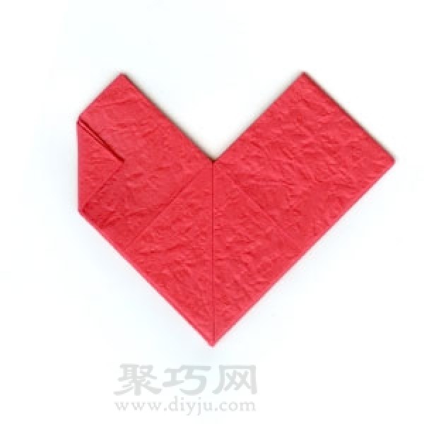 Origami red heart tutorial illustration