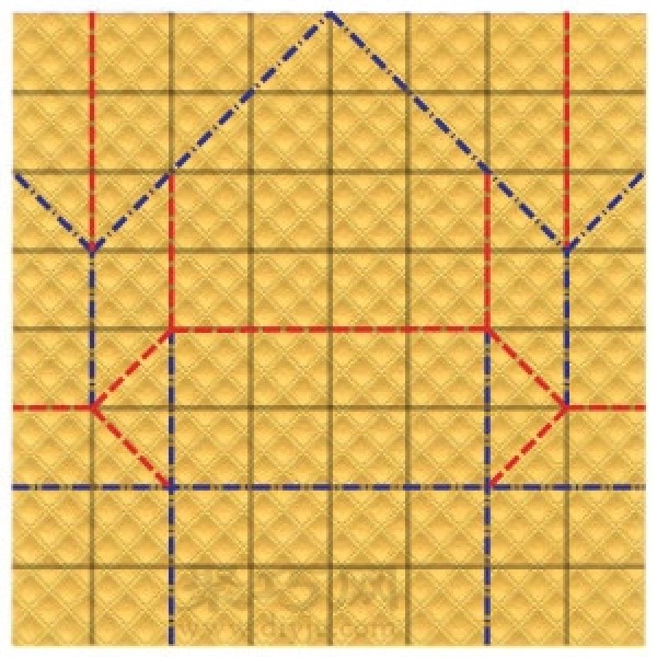 Simple folding method of origami throne