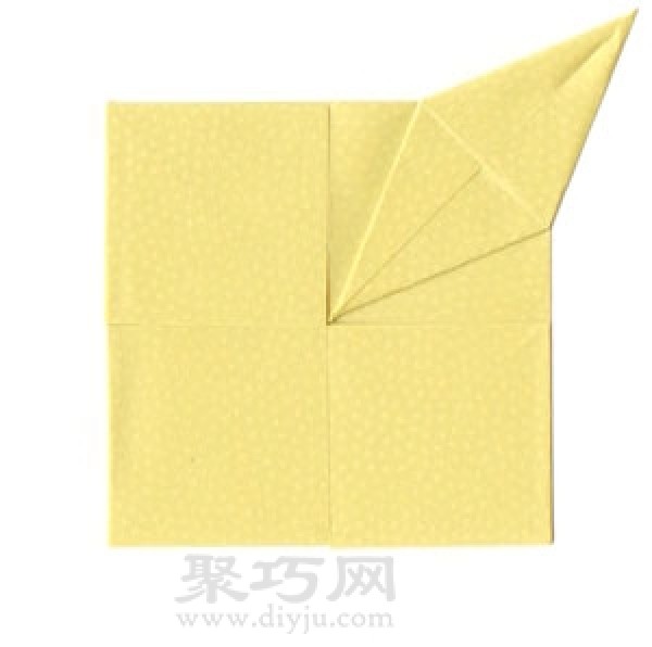 Illustration of folding method of handmade origami square table