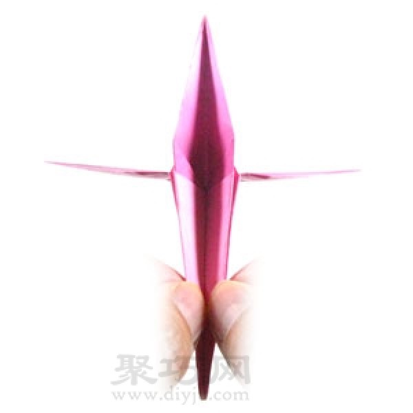 Simple origami lily flower folding method