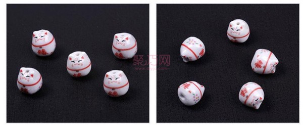 Chinese Knot DIY Ceramic Accessories: Alphabet Cartoon Lucky Cat Beads