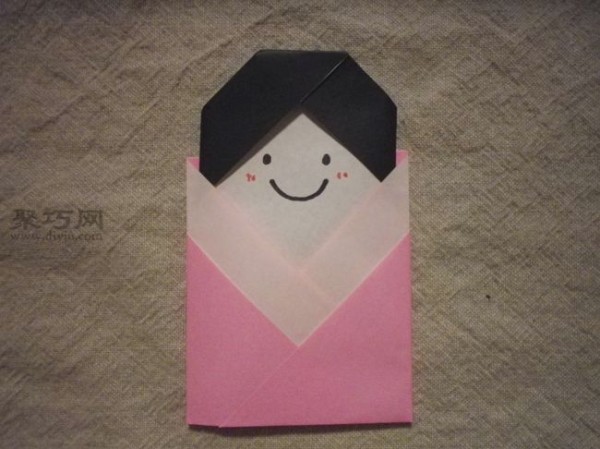 Childrens creative handmade origami illustrations for making cute origami dolls