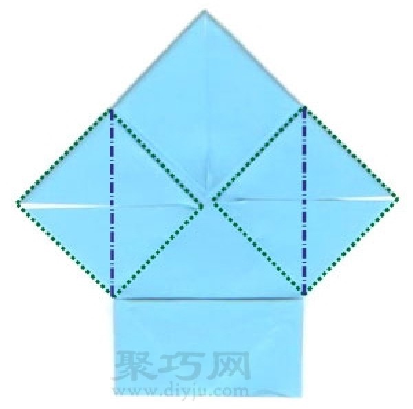 Illustration of the steps for folding a handmade origami shirt