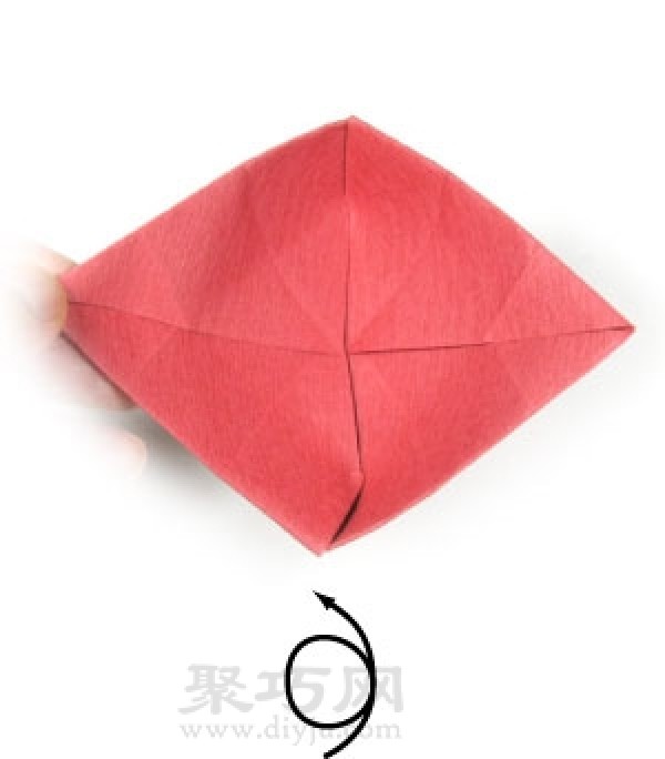 Three-dimensional heart-shaped origami method