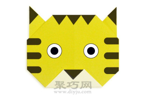 Origami tutorial for kindergarten middle class: Very cute origami tiger