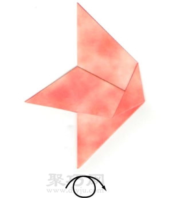 Illustration of how to fold a handmade origami hen