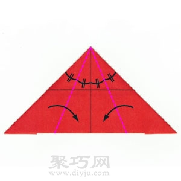 Illustration of steps to make origami 3D Santa Claus