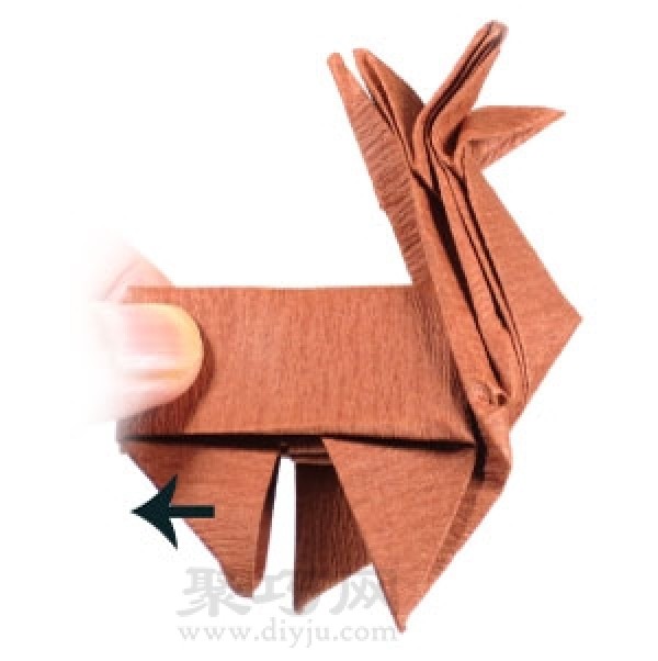 How to make origami three-dimensional reindeer