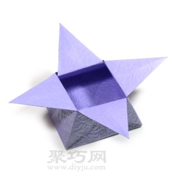 Illustration of the steps of handmade origami star box