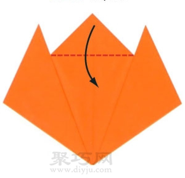 Illustration of how to fold handmade origami tiger head