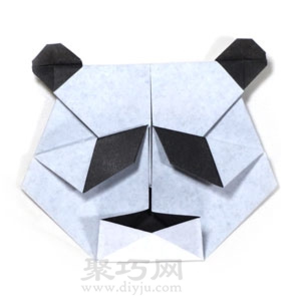 Simple origami panda face folding method