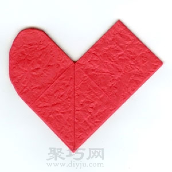 Origami red heart tutorial illustration