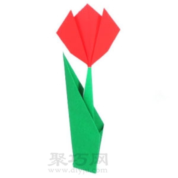 Step-by-step diagram of folding tulips, simple and beautiful