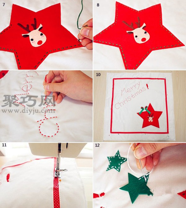 DIY Pillow Making Tutorial Handmade DIY Christmas Deer Fabric Pillow