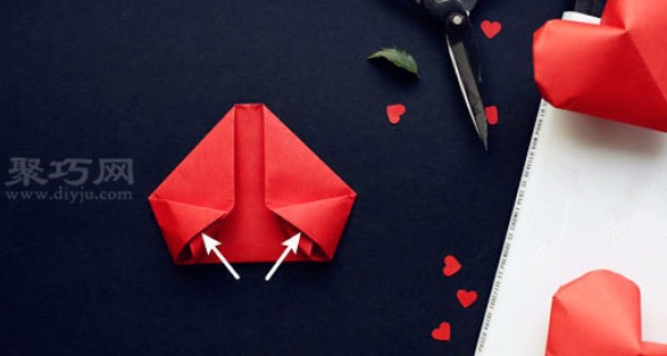 Illustrated tutorial on how to fold a three-dimensional heart How to fold a three-dimensional heart origami