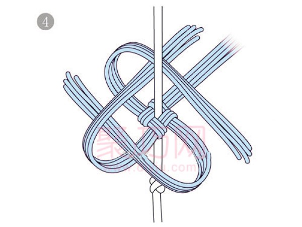 Illustrated tutorial on how to weave Chinese knots with auspicious spikes