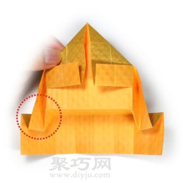 Simple folding method of origami throne