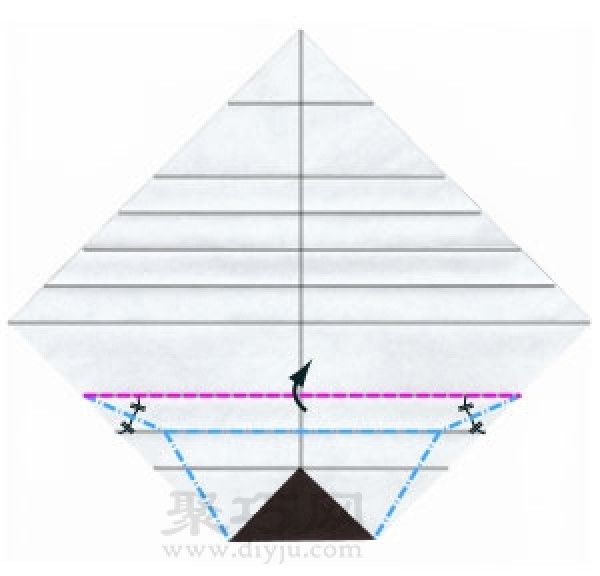 Illustration of how to fold an origami eagle