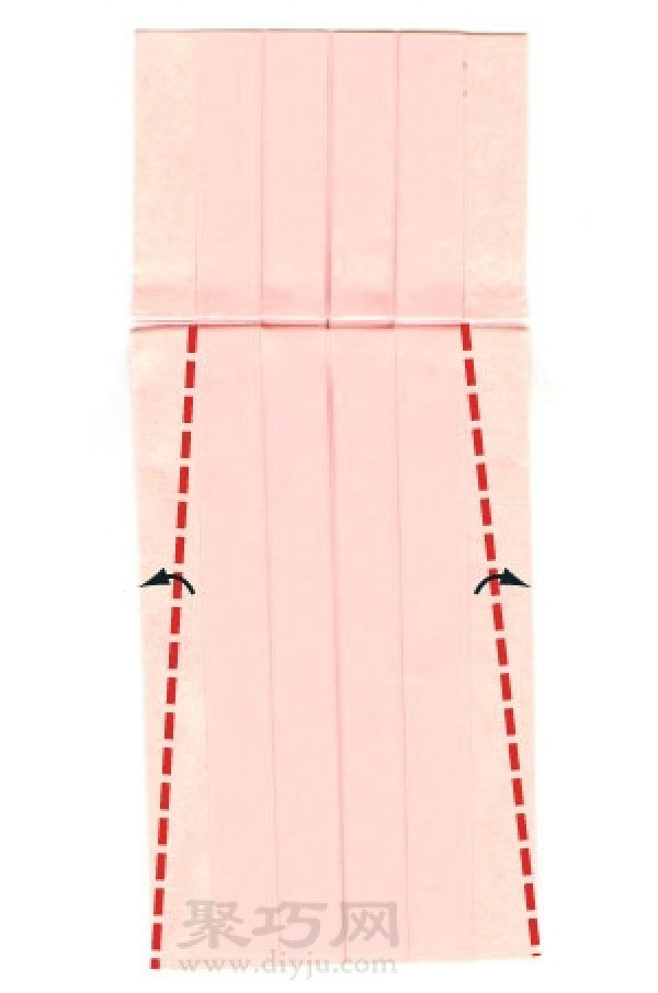 Illustration of steps to make origami dress