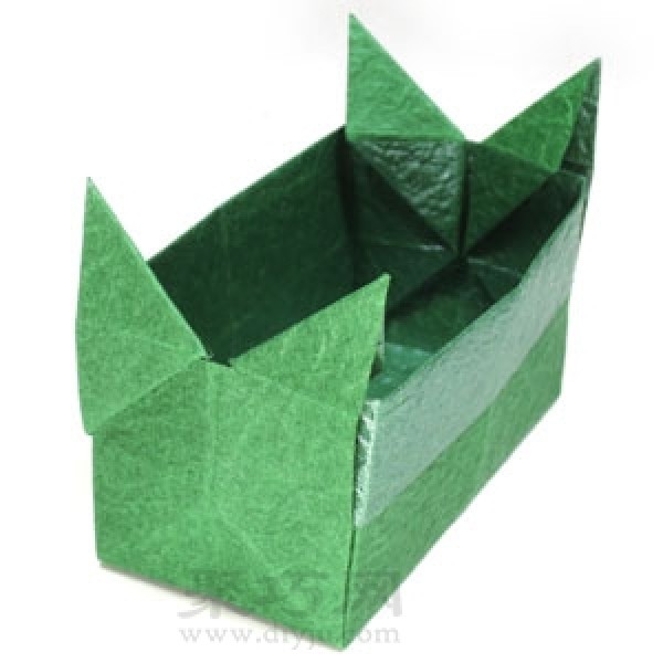 Illustration of folding origami butterfly box