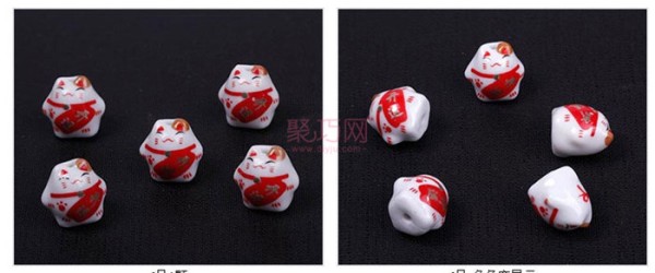 Chinese Knot DIY Ceramic Accessories: Alphabet Cartoon Lucky Cat Beads