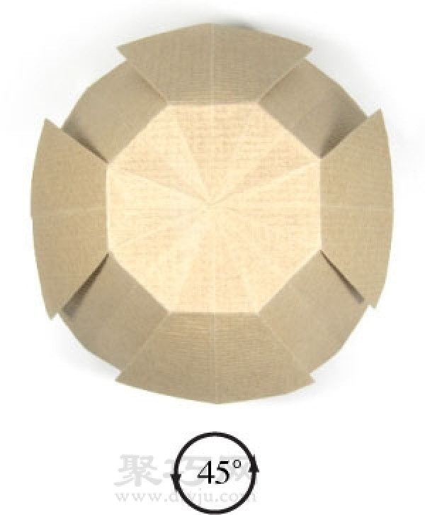 Round origami bowl tutorial illustration