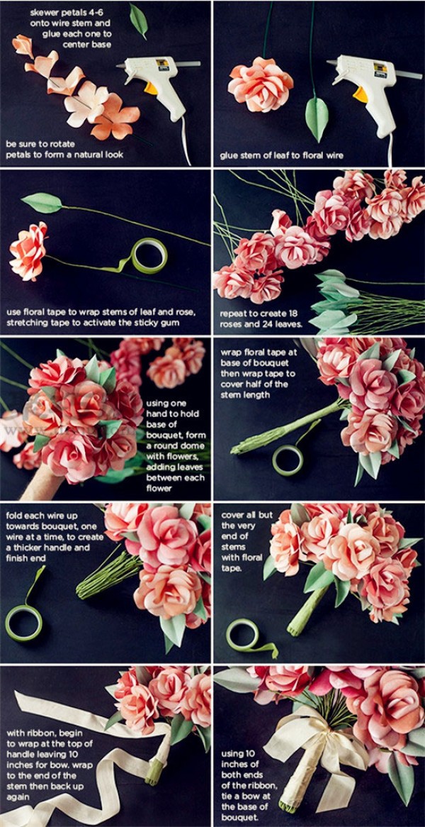 Tutorial on how to make roses for the bride. Origami roses for the wedding.