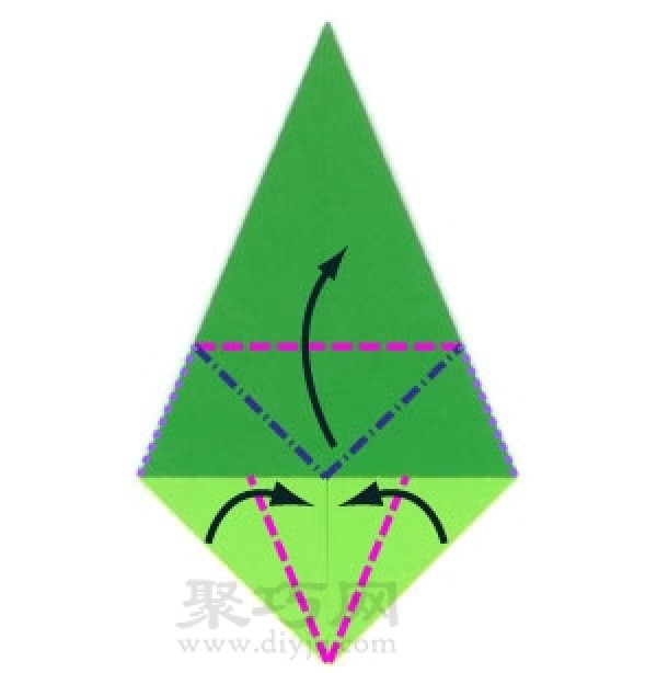 Basic origami folding method: equal rhombus folding