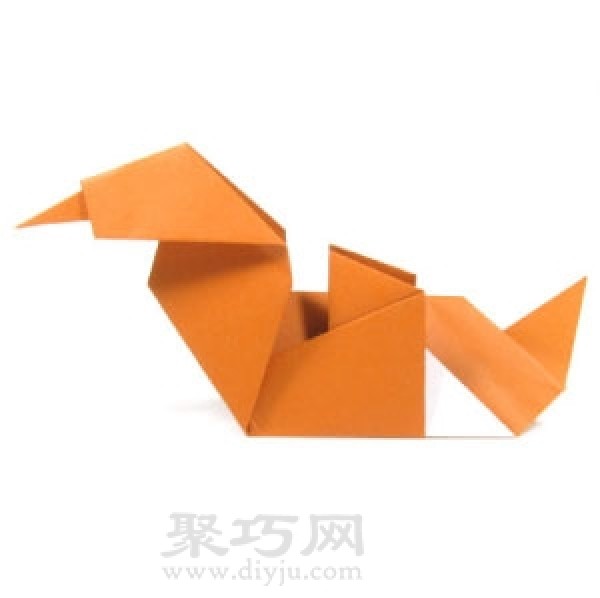 Manual origami mandarin duck tutorial illustration