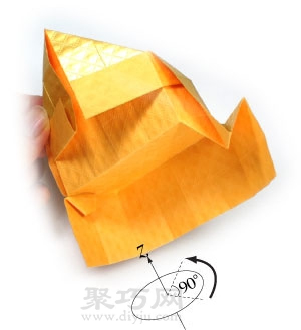 Simple folding method of origami throne