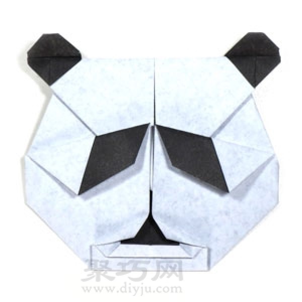 Simple origami panda face folding method