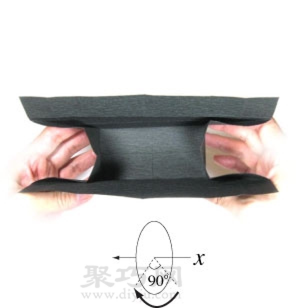 Illustration of steps for making origami digital camera