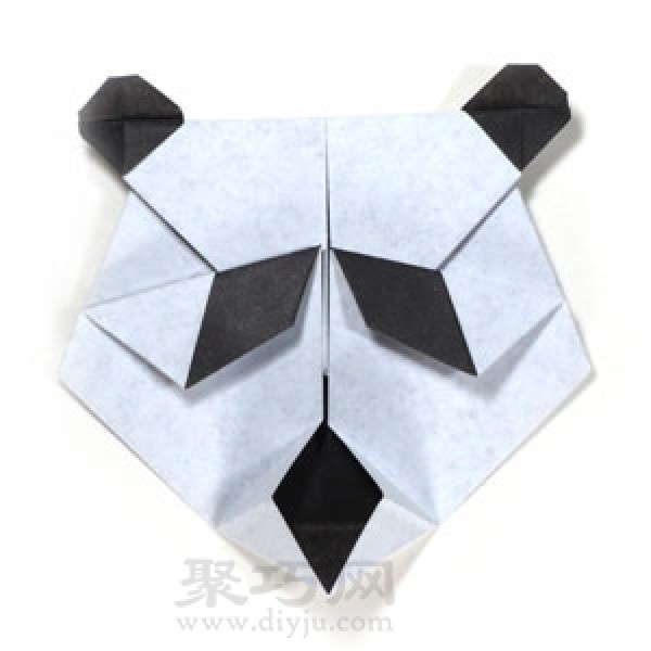 Simple origami panda face folding method