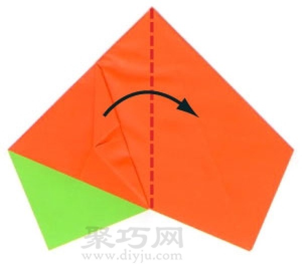 Simple origami square balloon blowing method