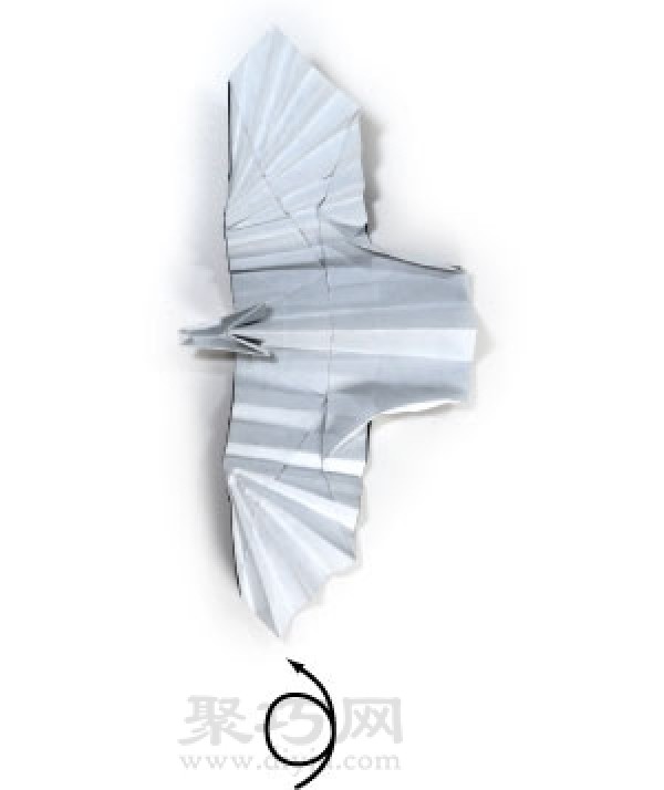 Illustration of how to fold an origami eagle