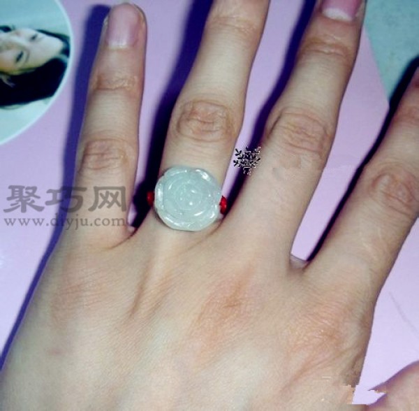 Hand braided ring tutorial teaches you how to braid a red rope jade ring