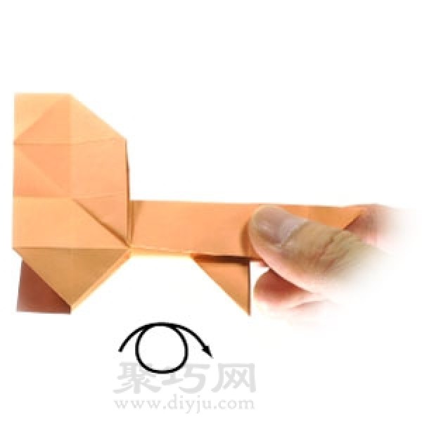 Learn to make origami three-dimensional standing puppy step by step